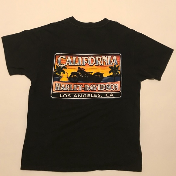 Vtg Harley Davidson T Shirt 1 Stitched 2 Sided LA - Picture 2 of 7